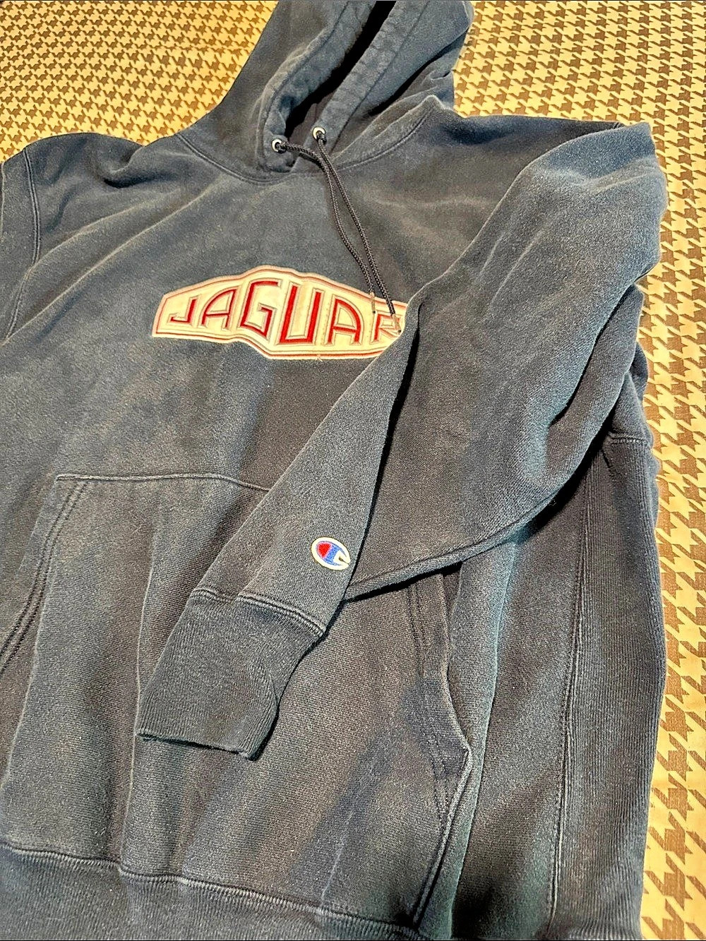 Vintage Jaguar Champion Hoodie Blue